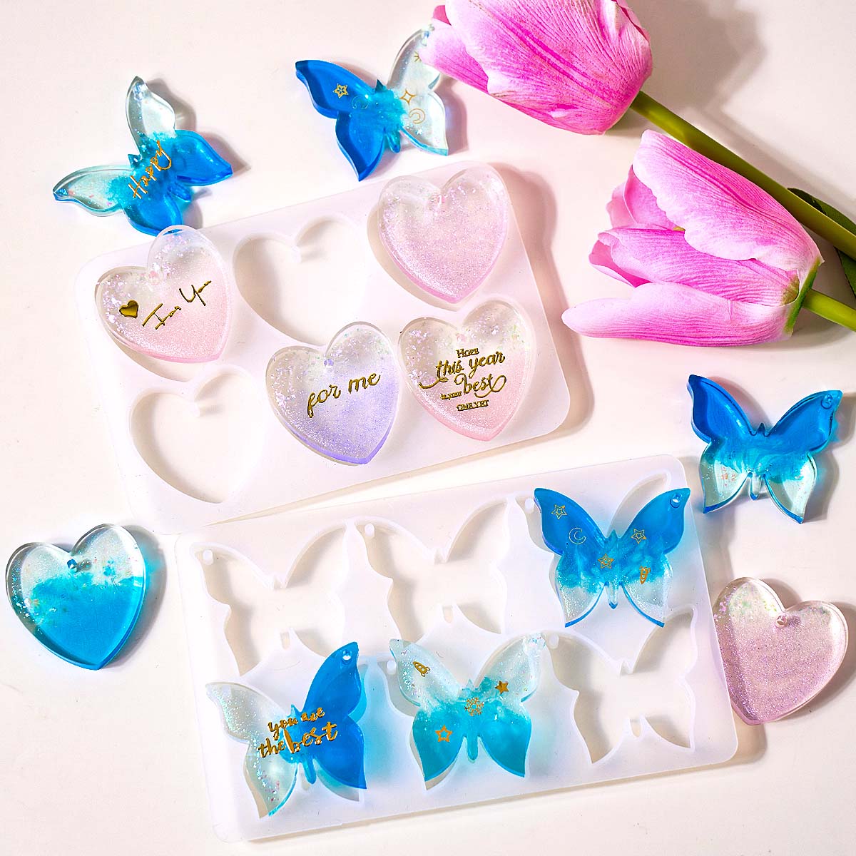 Resin Art Mould - Six-hole with Holes Earring Silicone Mold