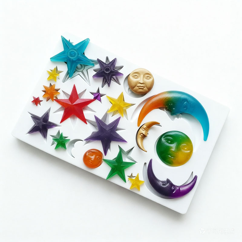 Resin Art Mould - Sun Face Moon Stars Polymer Clay