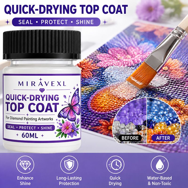 Resin Art Painting - Diamond Painting Sealant 60ml with Bristle