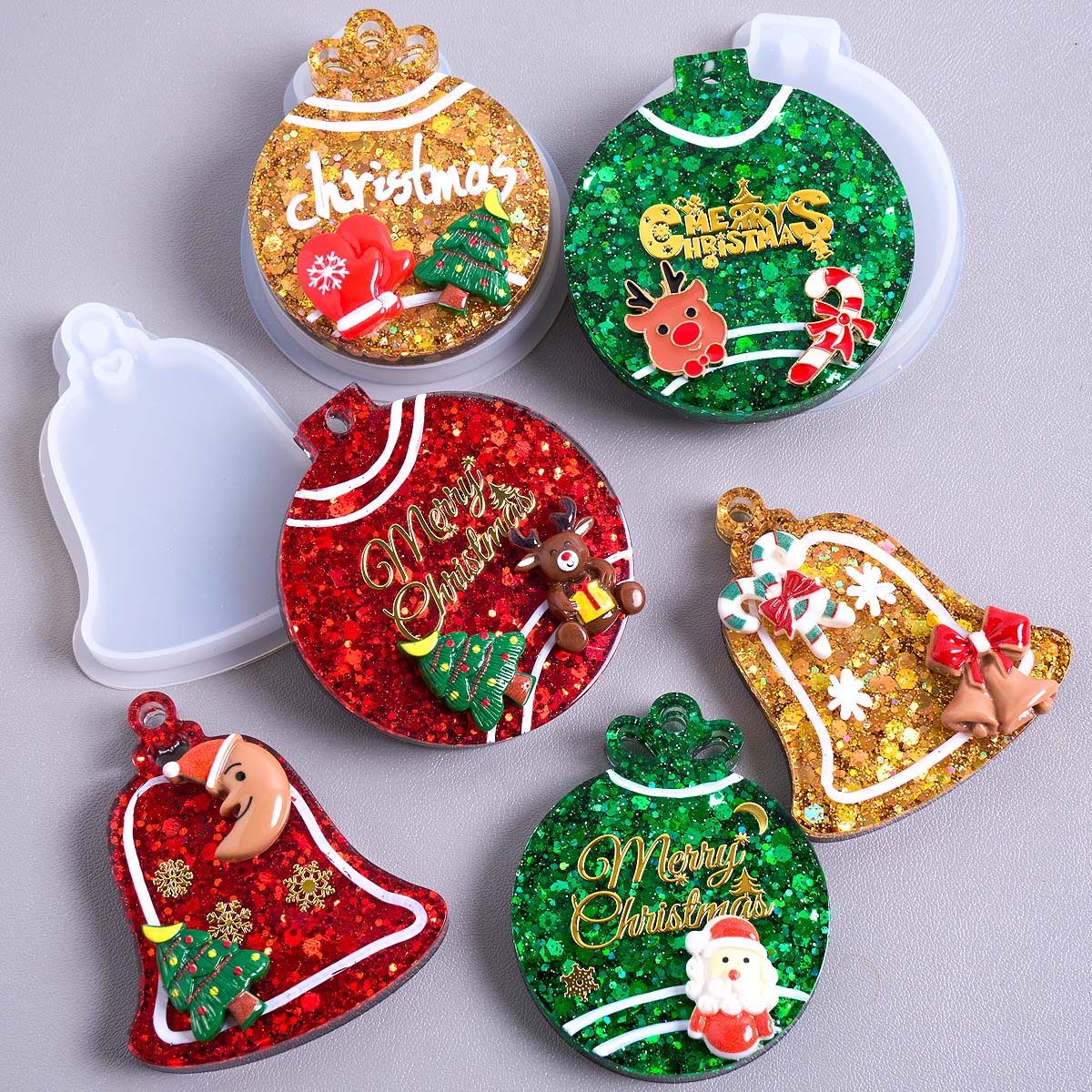 Resin Art Mould - Xmas Tag Pendant Silicone Mold DIY