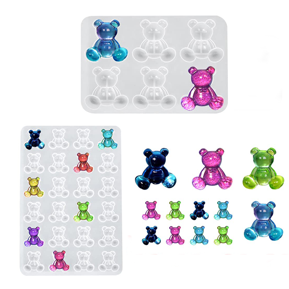 Resin Art Mould - Crystal Bear Resin Silicone Molds Small