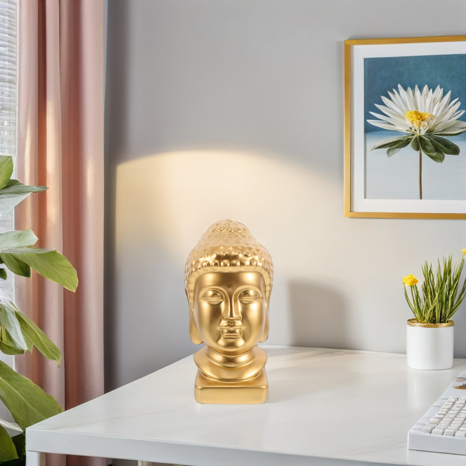 Resin Buddha Head Art Statue E - Resin Art And Decor 评论和价格