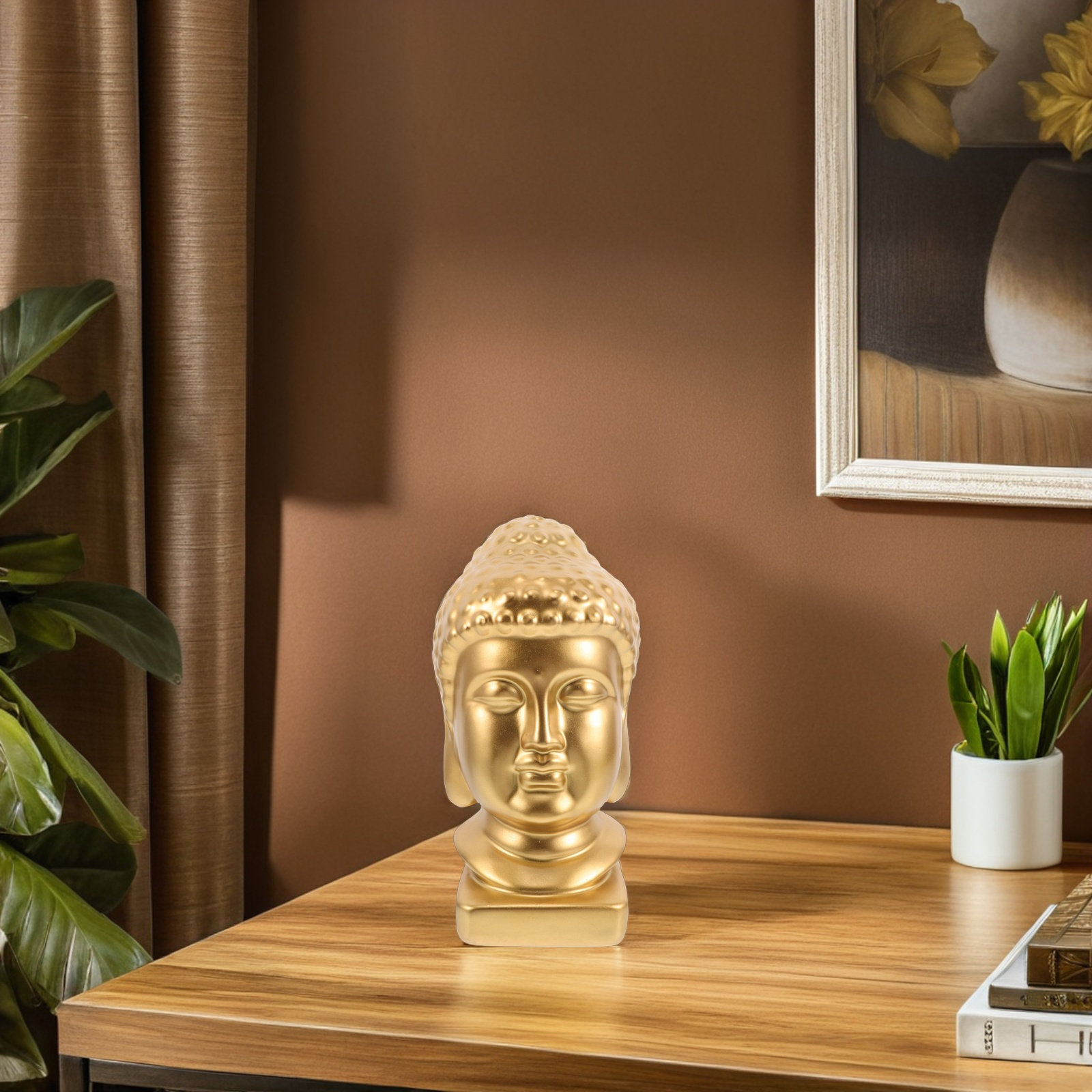 Resin Buddha Head Art Statue E - Resin Art And Decor 评论和价格