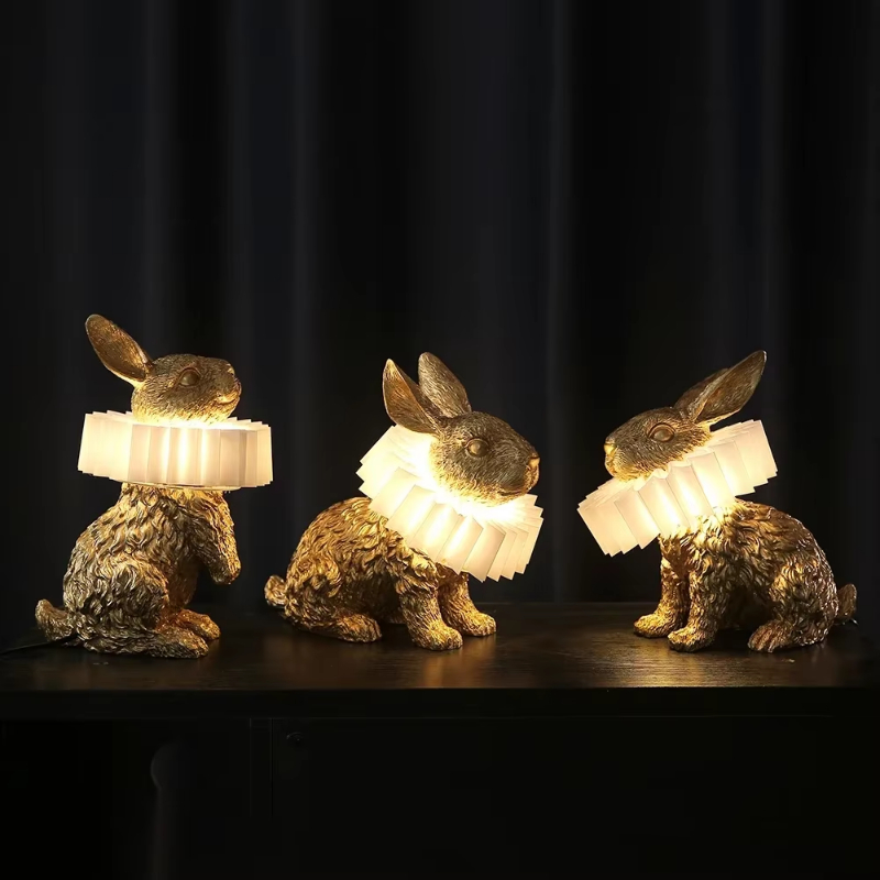 Rabbit table lamp Cute Resin a - Resin Art On Floor 评论和价格