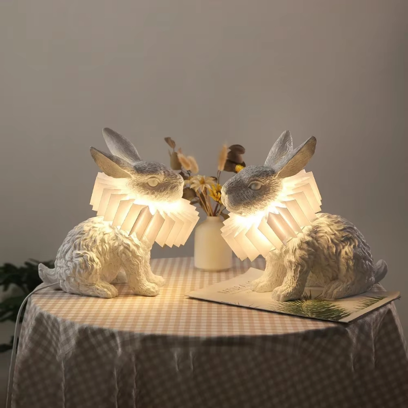 Rabbit table lamp Cute Resin a - Resin Art On Floor 评论和价格