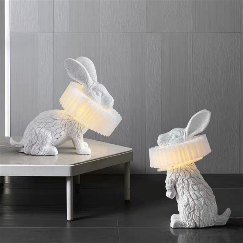 Rabbit table lamp Cute Resin a - Resin Art On Floor 评论和价格