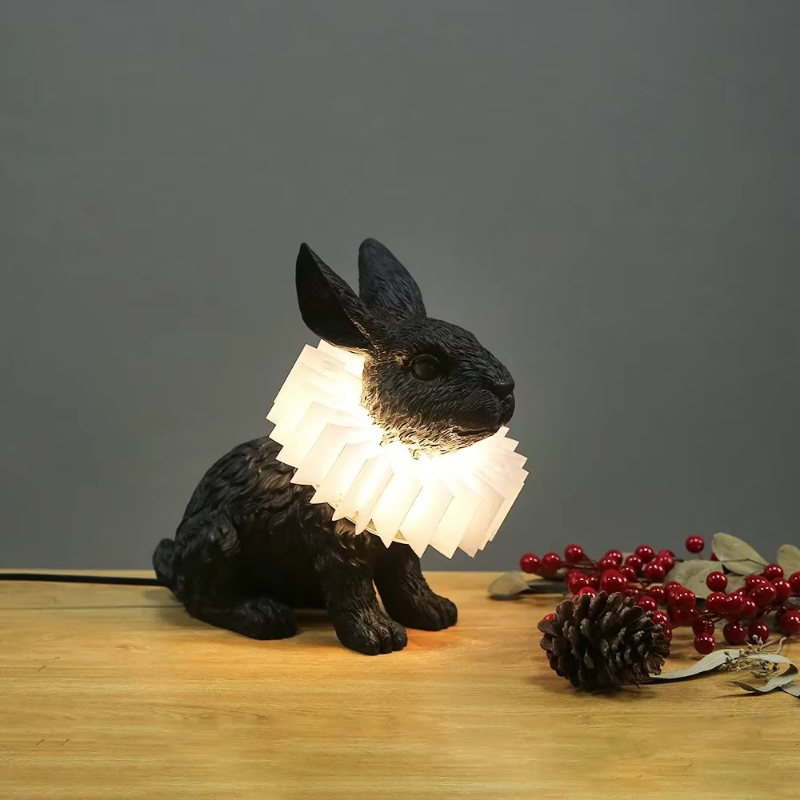 Rabbit table lamp Cute Resin a - Resin Art On Floor 评论和价格