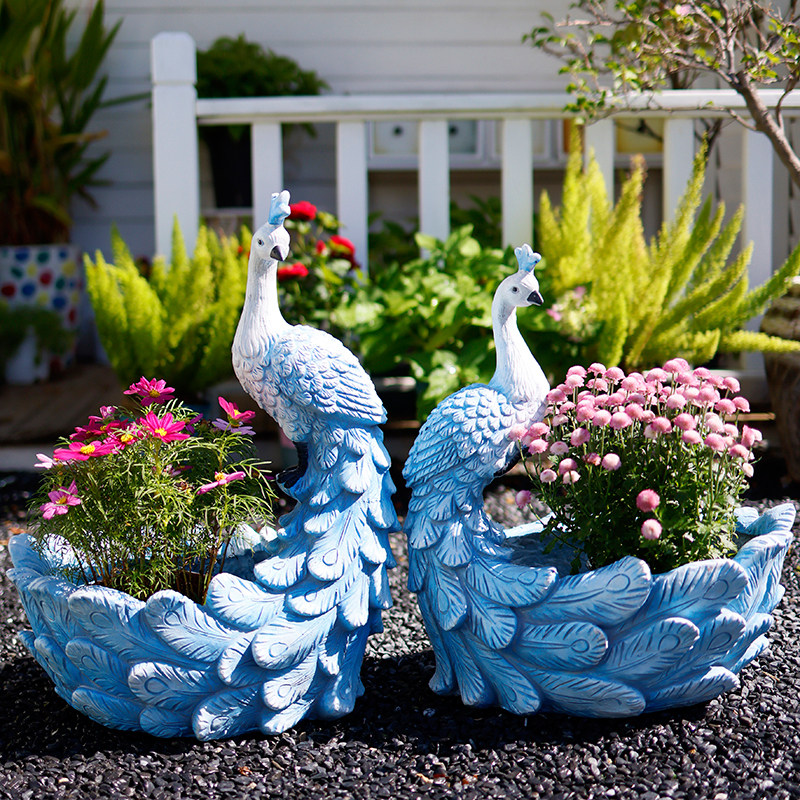 Garden Large Peacock Planter C - Resin Art In Floor 评论和价格