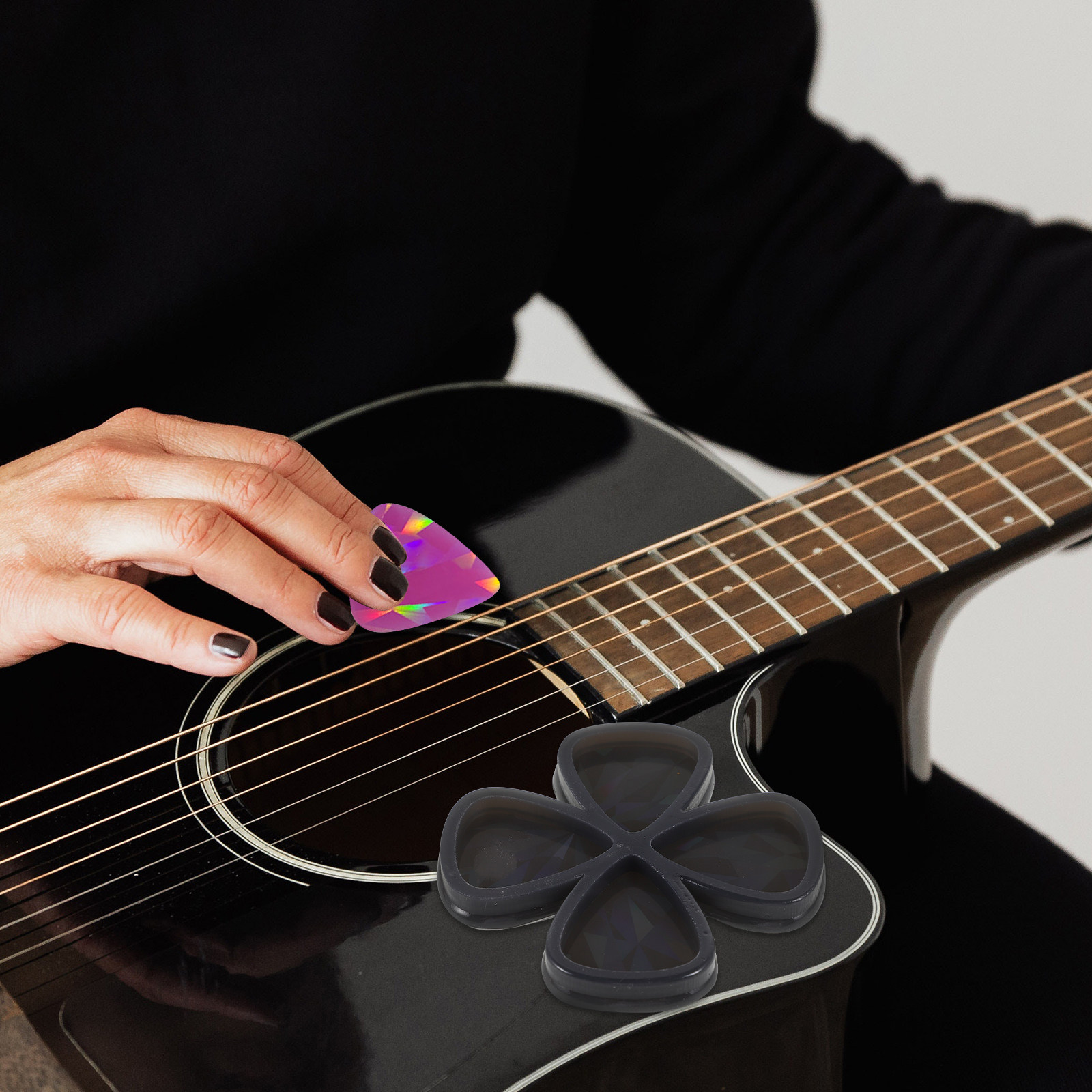 DIY Holographic Guitar Pick Si - Resin Art A Keychain 评论和价格