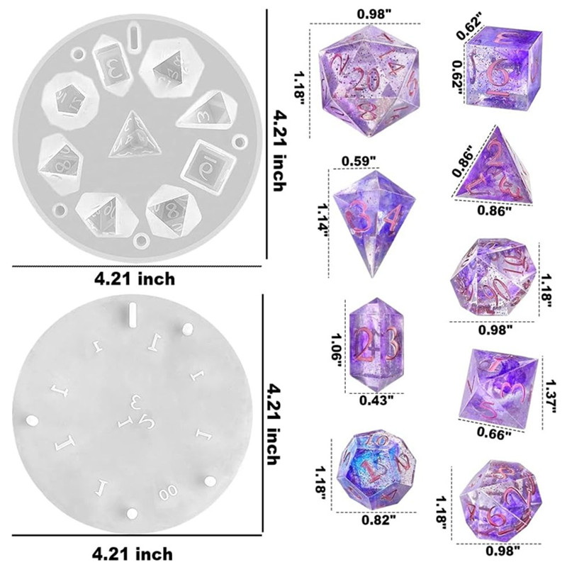 DIY DND Sharp Edge Dice Silico - Resin Art Mould 评论和价格