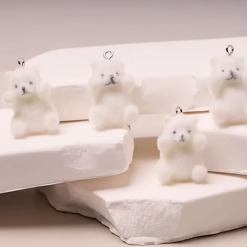 6Pcs Polar Bear Resin Charms C - Resin Art And Decor 评论和价格