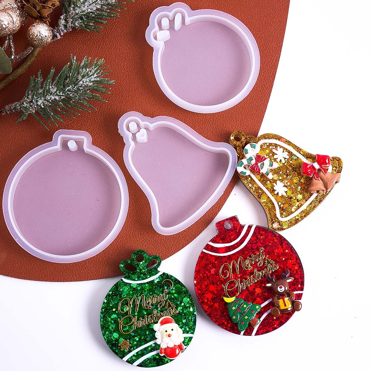 Xmas Tag Pendant Silicone Mold - Resin Art Mould 评论和价格
