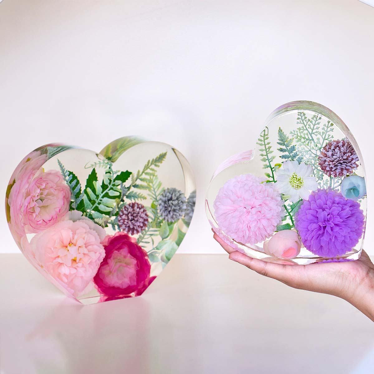 Heart Hexagon Ornament Bookend - Resin Art Mould 评论和价格