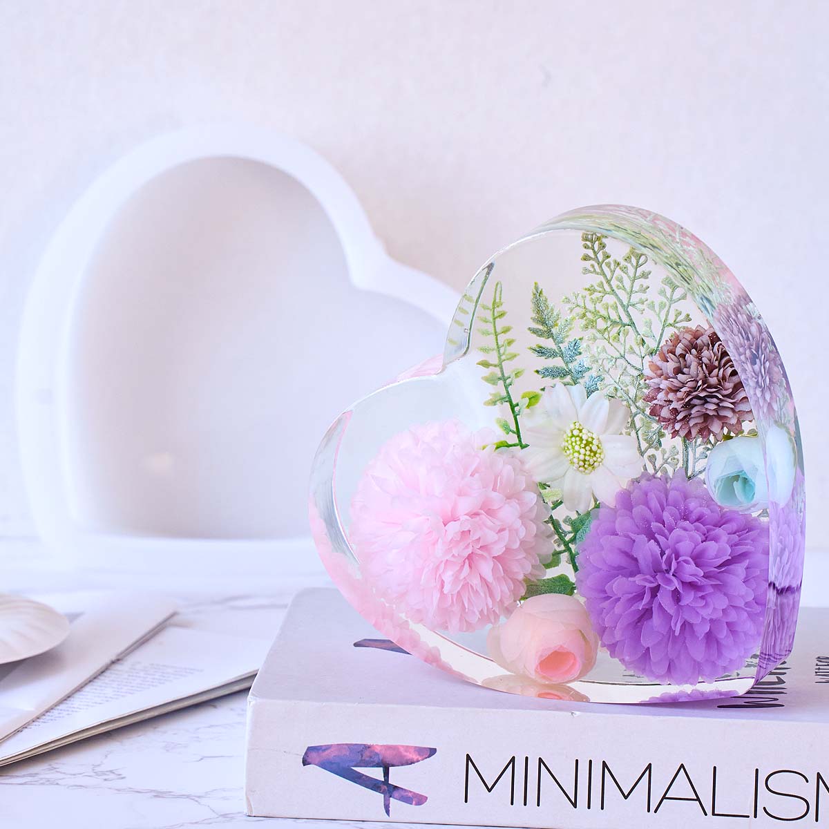 Heart Hexagon Ornament Bookend - Resin Art Mould 评论和价格