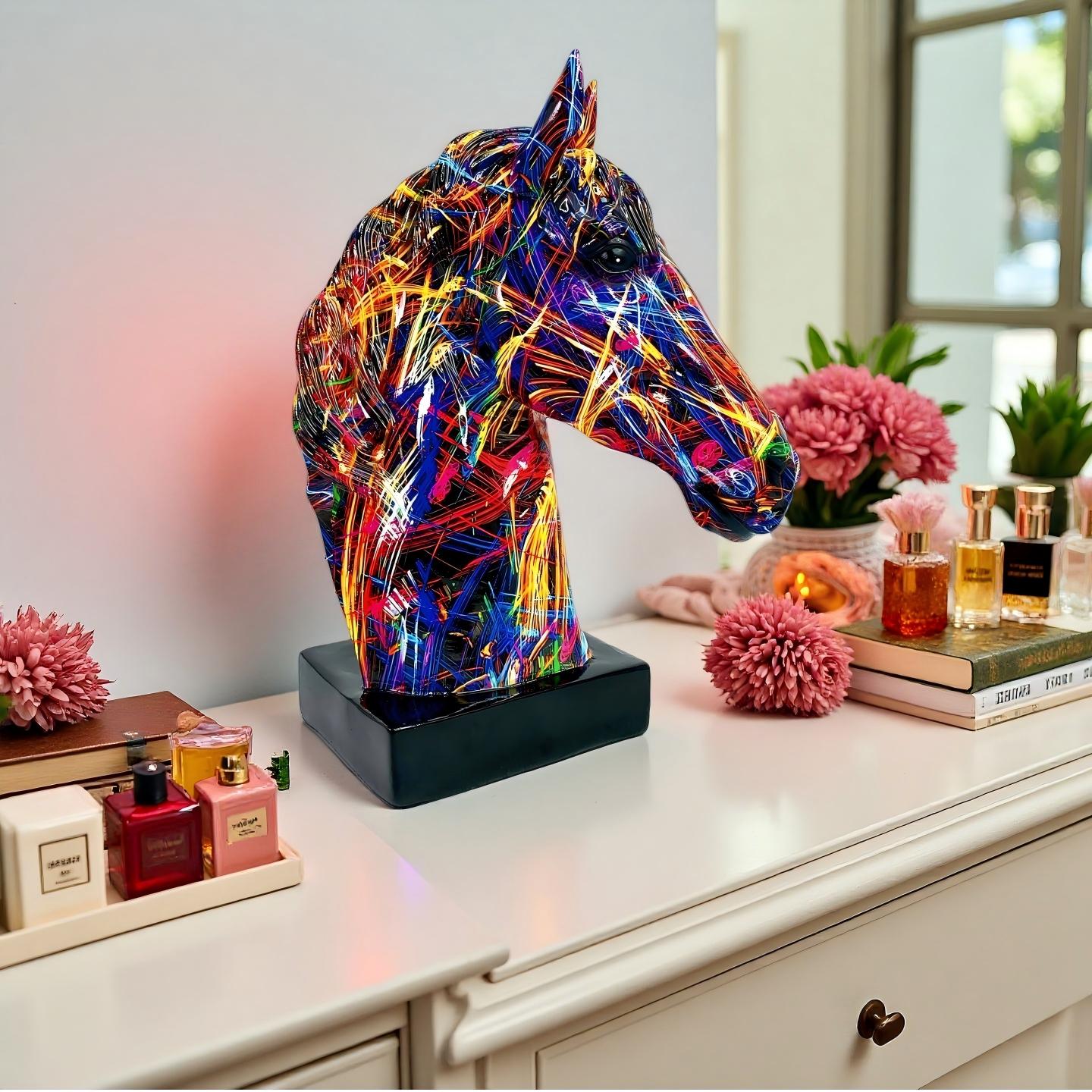 Creative Resin  Horse Head Orn - Resin Art And Decor 评论和价格