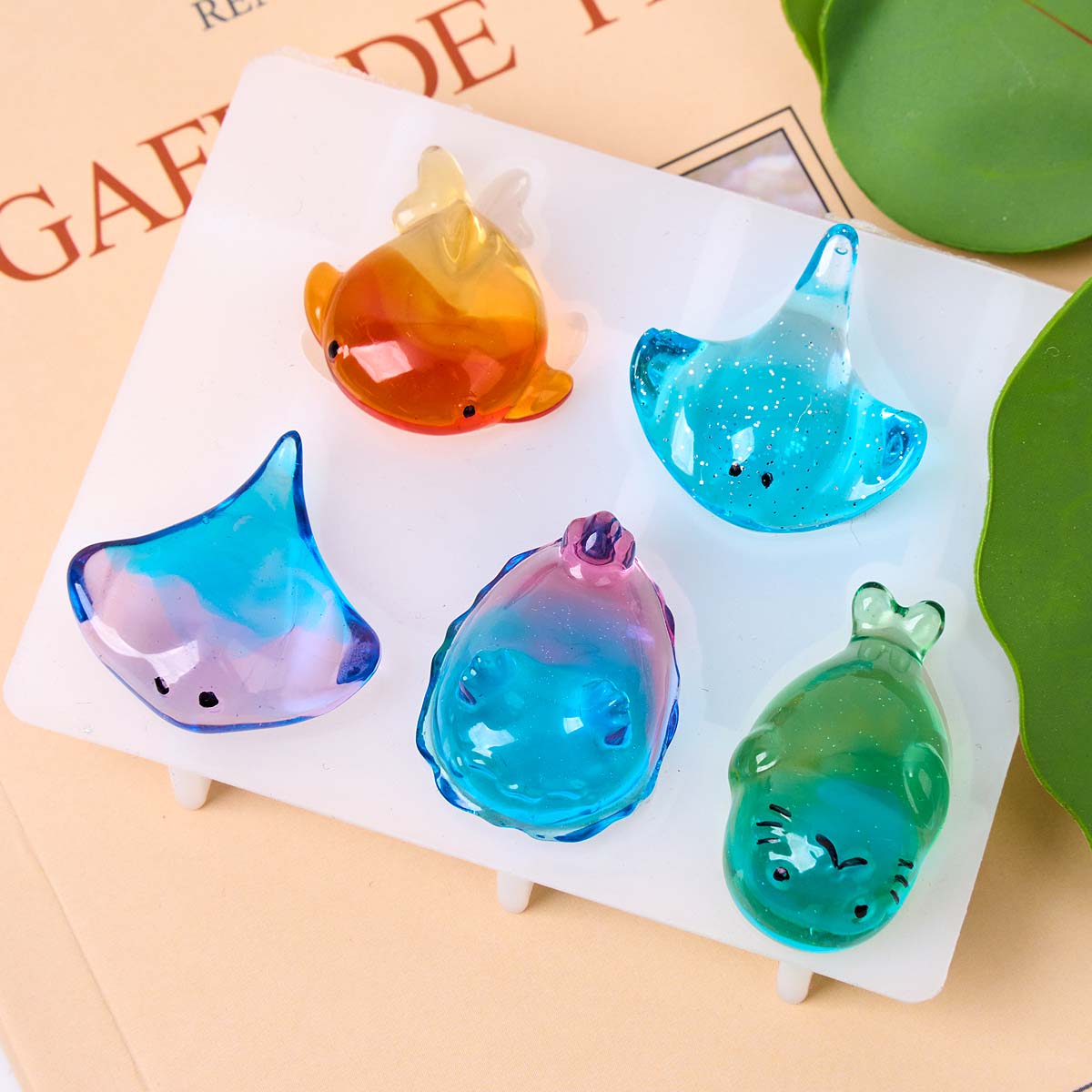 3D Healing Kawaii Manta Ray Wh - Resin Art A Keychain 评论和价格