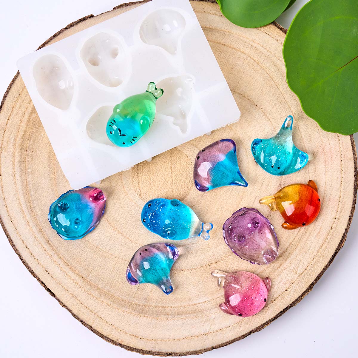 3D Healing Kawaii Manta Ray Wh - Resin Art A Keychain 评论和价格
