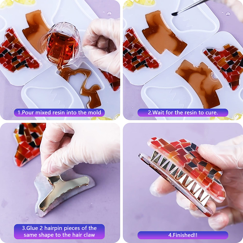 Hair Claw Clips Silicone Resin - Resin Art Mould 评论和价格