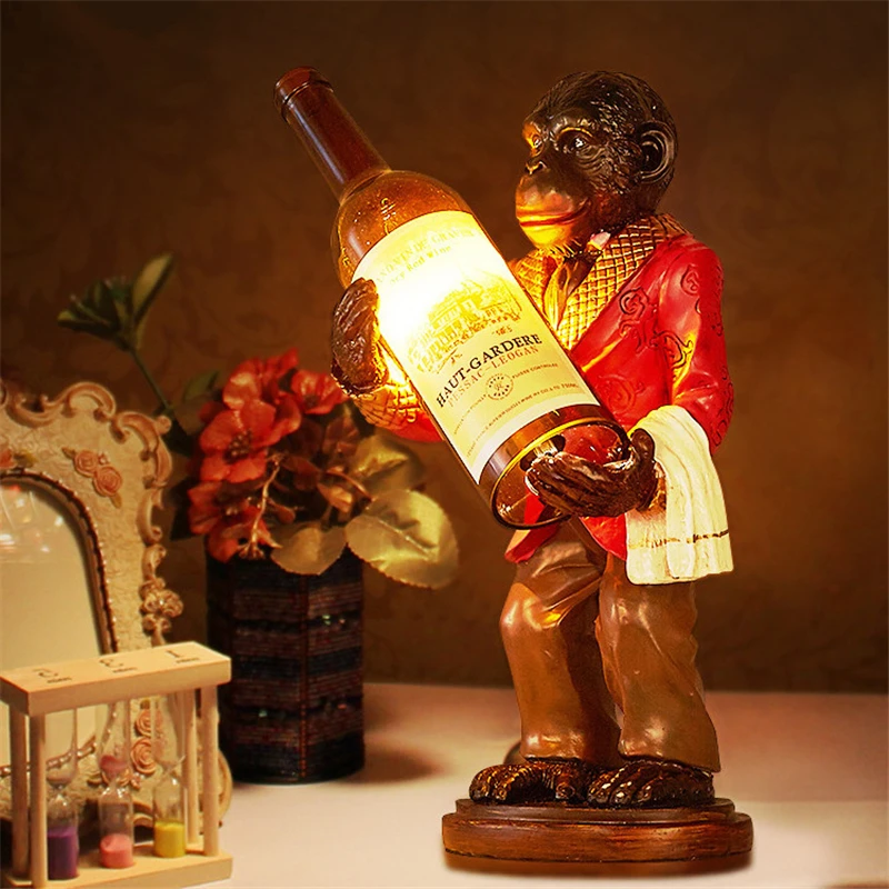 Retro Monkey Lamp Vintage Resi - Resin Art In Floor 评论和价格