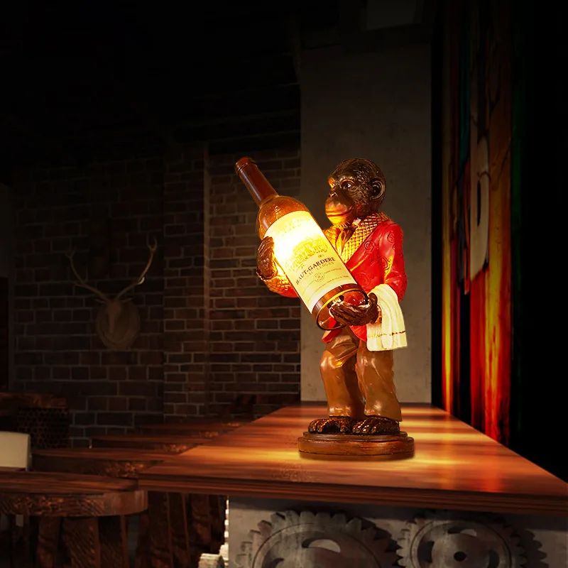 Retro Monkey Lamp Vintage Resi - Resin Art In Floor 评论和价格