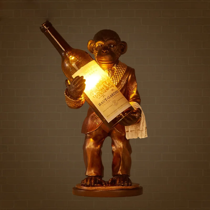 Retro Monkey Lamp Vintage Resi - Resin Art In Floor 评论和价格