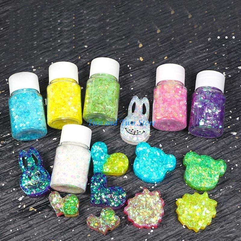 HX6F Chunky Glitter Craft for  - Resin Art A Keychain 评论和价格