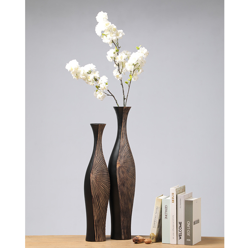 Retro Tall Resin Floor Vase, E - Resin Art In Floor 评论和价格