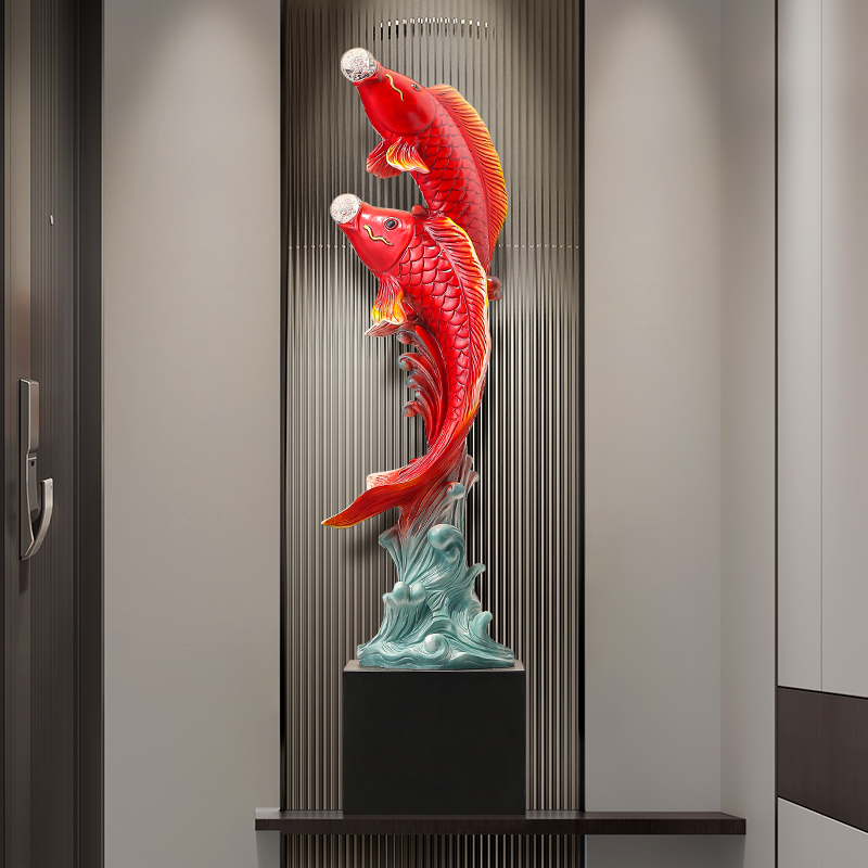 Five-Flavored Fish Sculpture,R - Resin Art In Floor 评论和价格