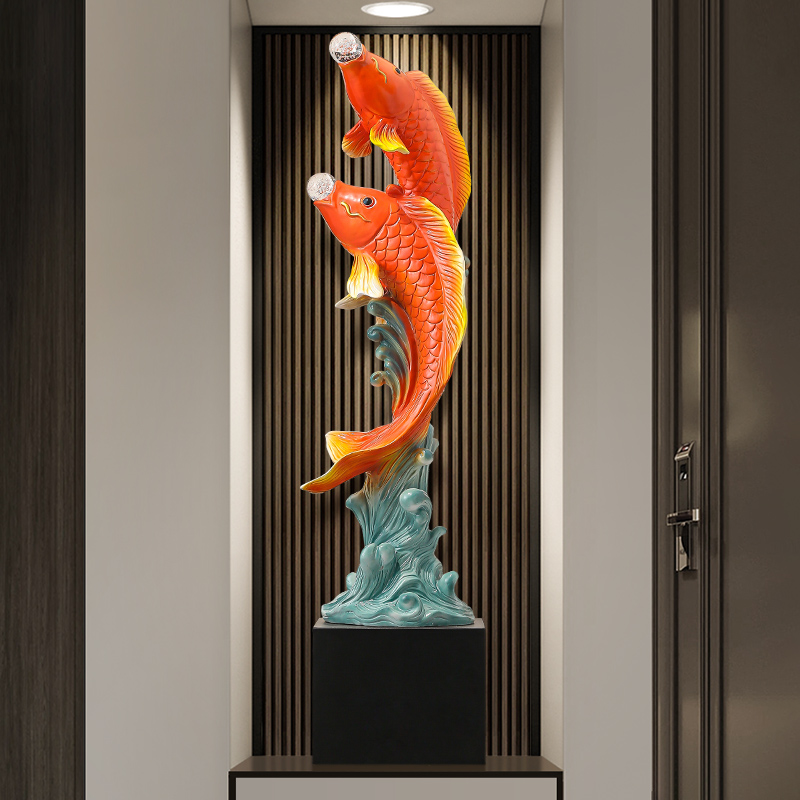 Five-Flavored Fish Sculpture,R - Resin Art In Floor 评论和价格